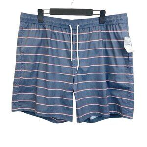 Wallin & Bros Swim Trunks Shorts Mens XL Gray Striped Mesh‎ Lined NEW